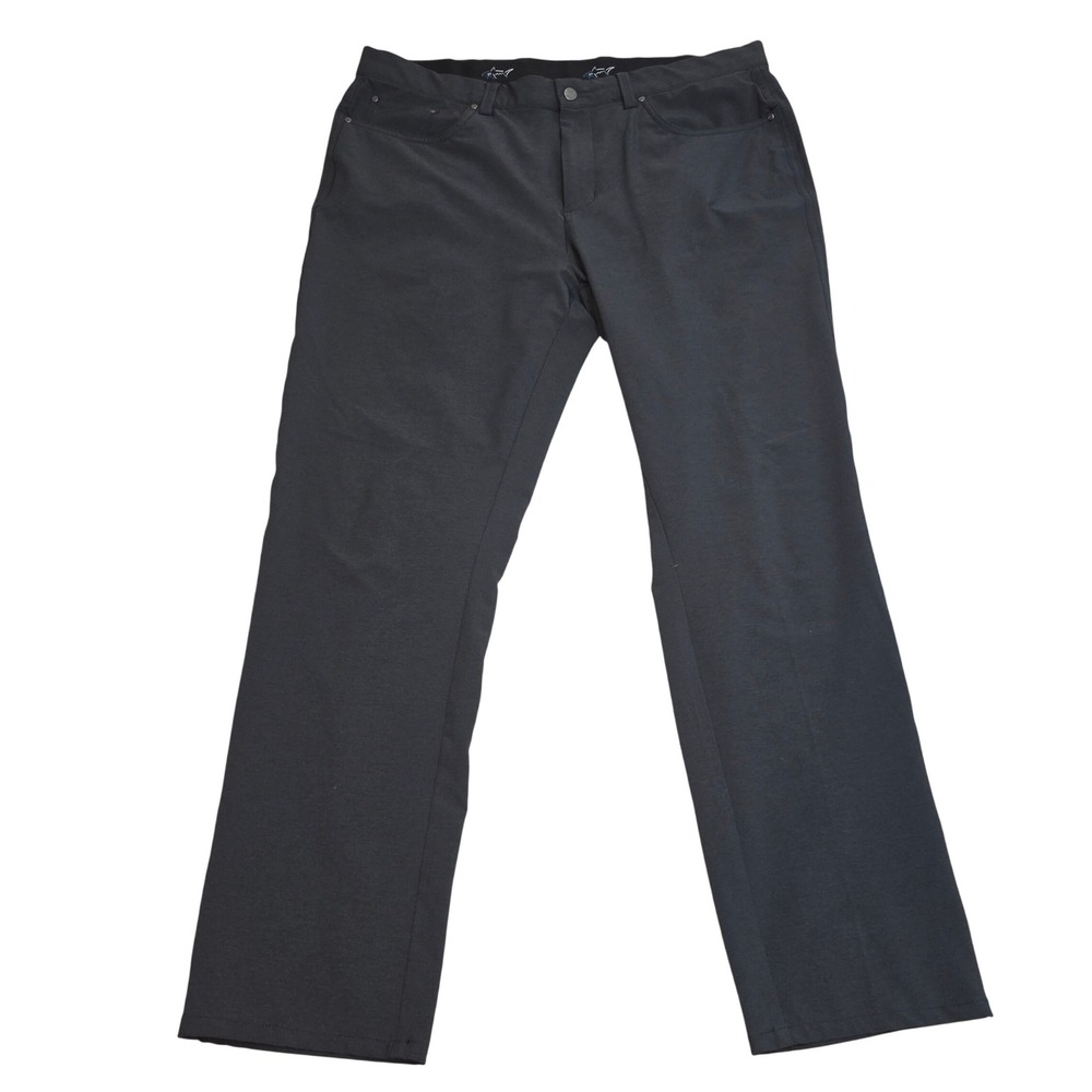Greg Norman Shark Mens Black Performance Golf Pants 5-Pocket Stretch 36x30